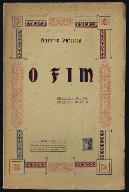 Capa do texto dramatrugico O Fim de António Patrício